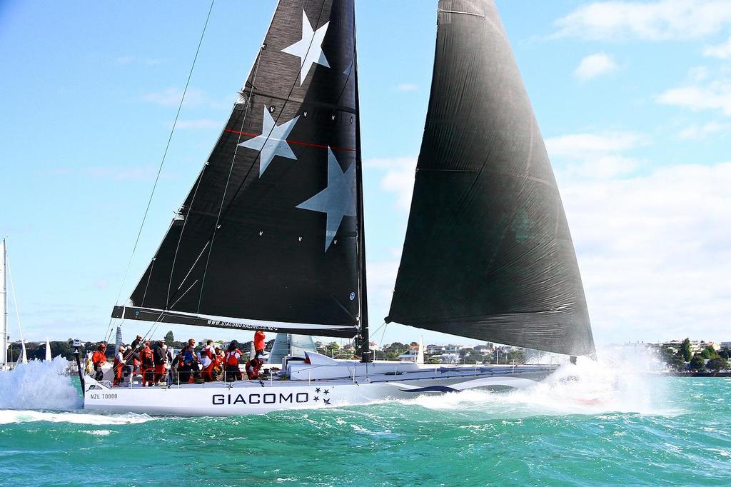 Giacomo (Jim Delegat) - Start of Coastal Classic 2013, Waitemata Harbour, October 25, 2013 © Richard Gladwell www.photosport.co.nz